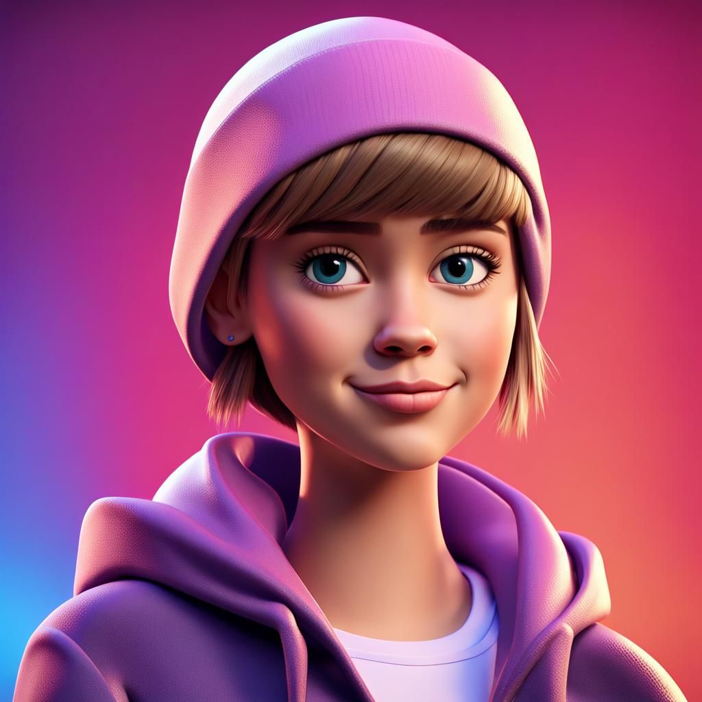 Justin Bieber as Pixar Girl: 3D Digital Art