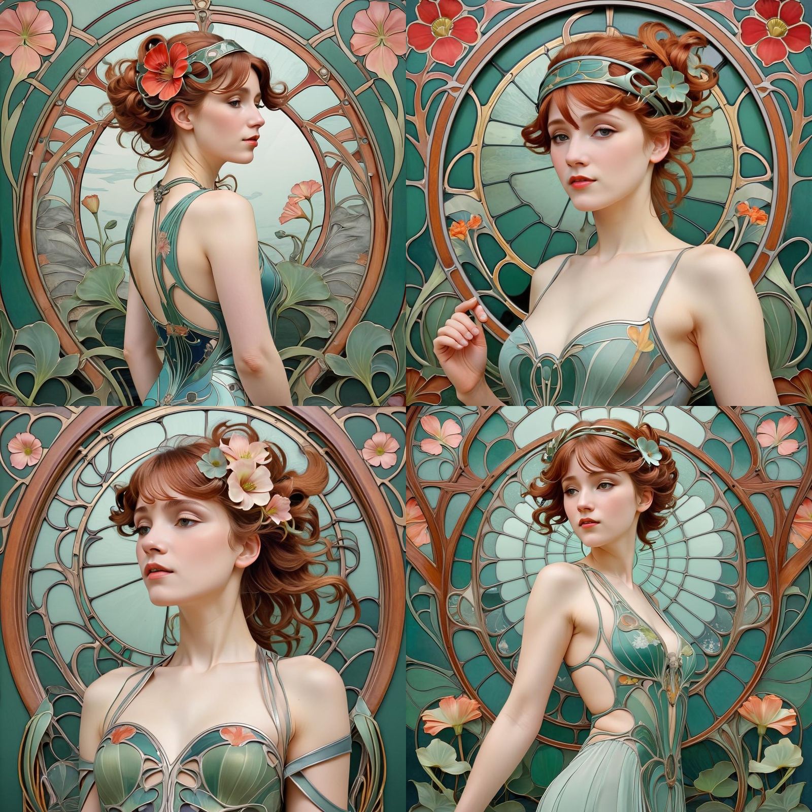 Elegant Art Nouveau Style Illustration