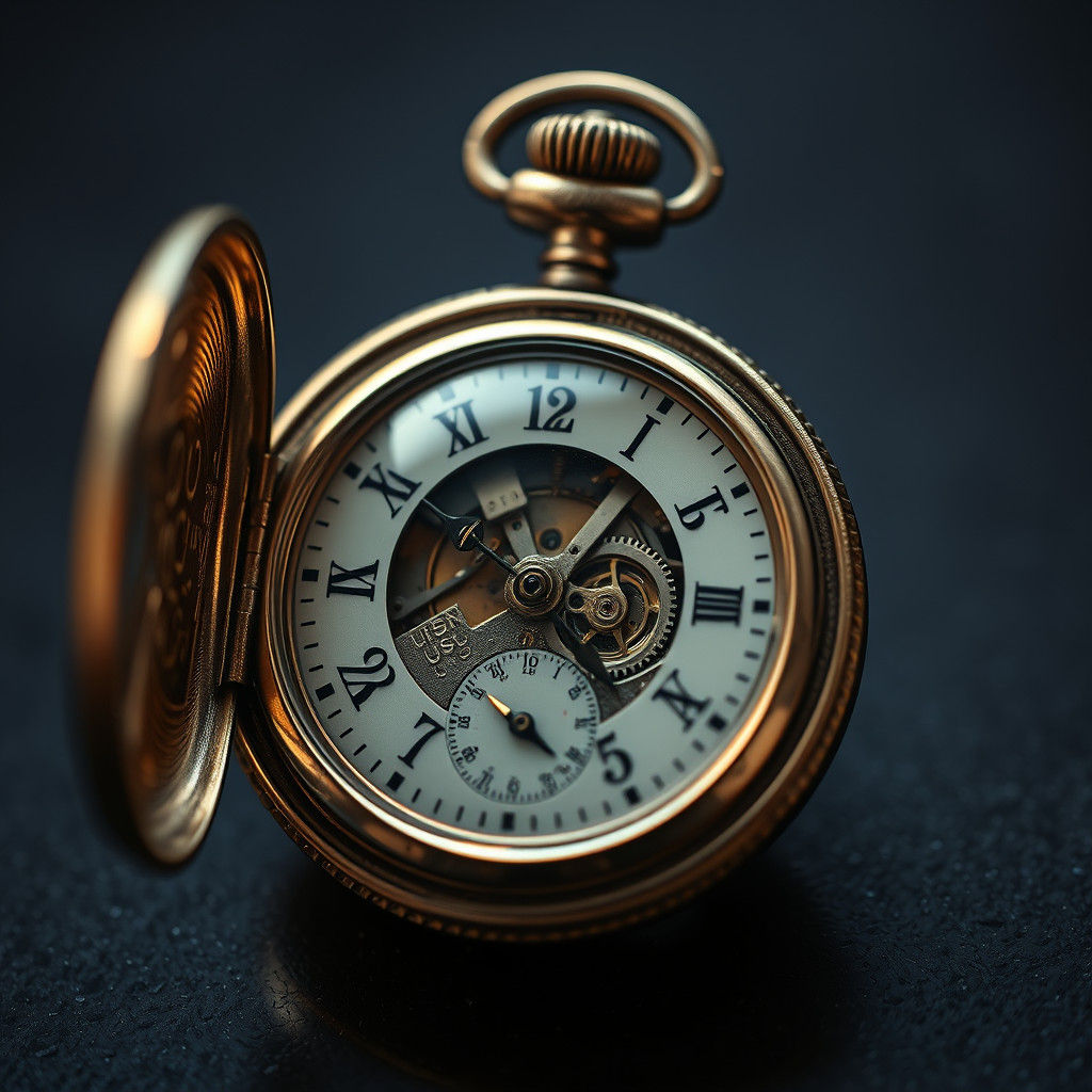 Exquisite Antique Pocket Watch in Hyperrealistic Photo