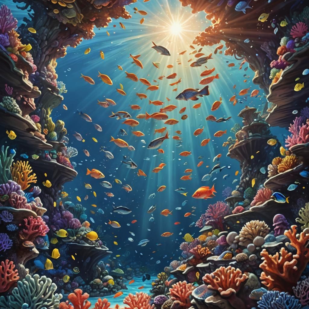 Underwater Choir Fantasy Art by Coral Reef