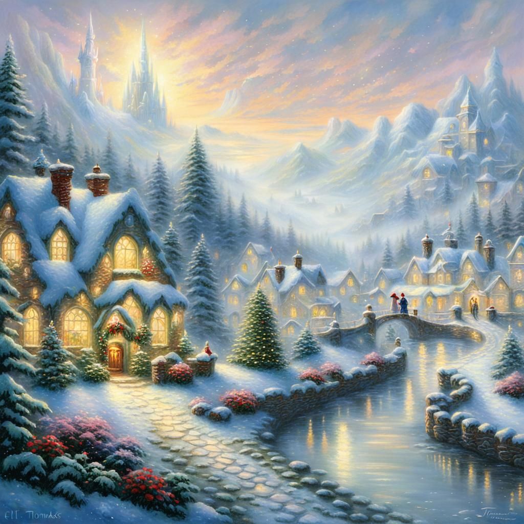 Ethereal Christmas Elf in a Hyperdetailed Fantasy