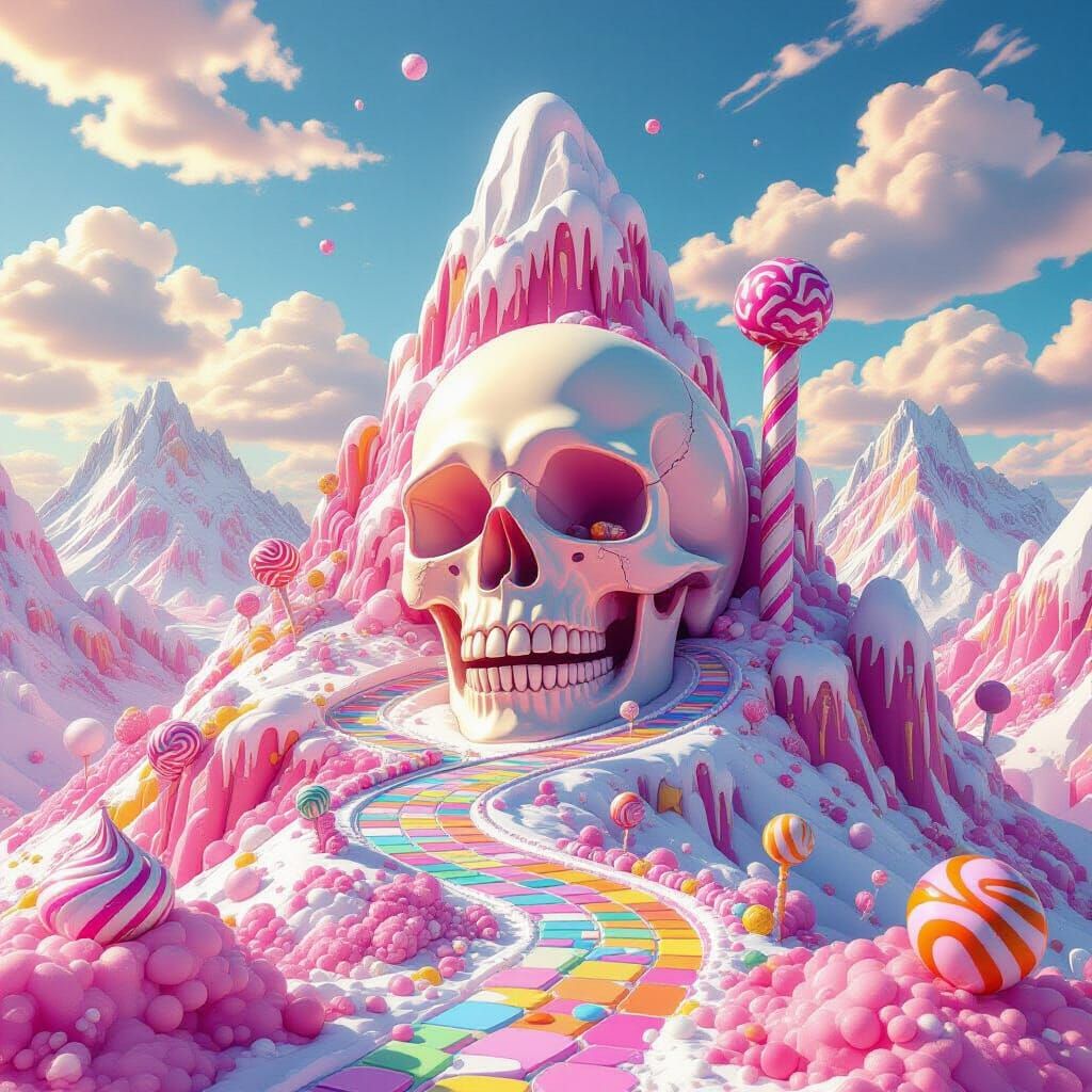 Skullcrusher Mountain in Playful Candy Art Style