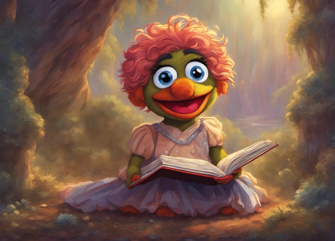 A puppet reading to you
