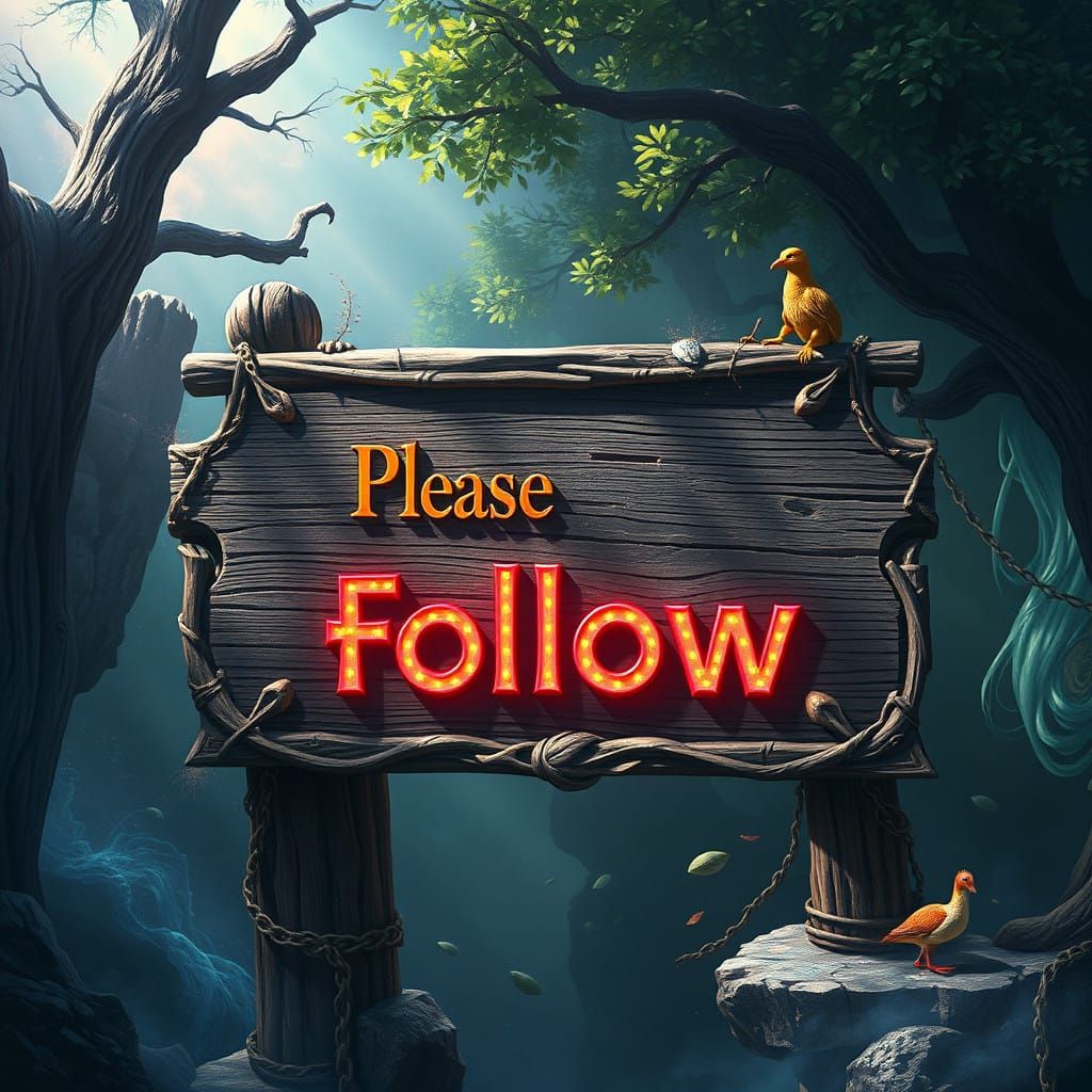 Epic Competition Sign in Vibrant Fantasy Style