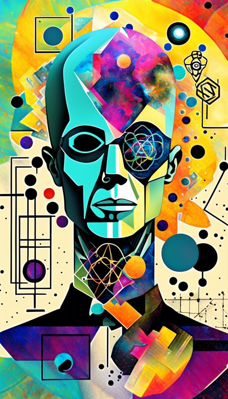 Quantum Physics Book Cover: Neo-Fauvist Digital Art