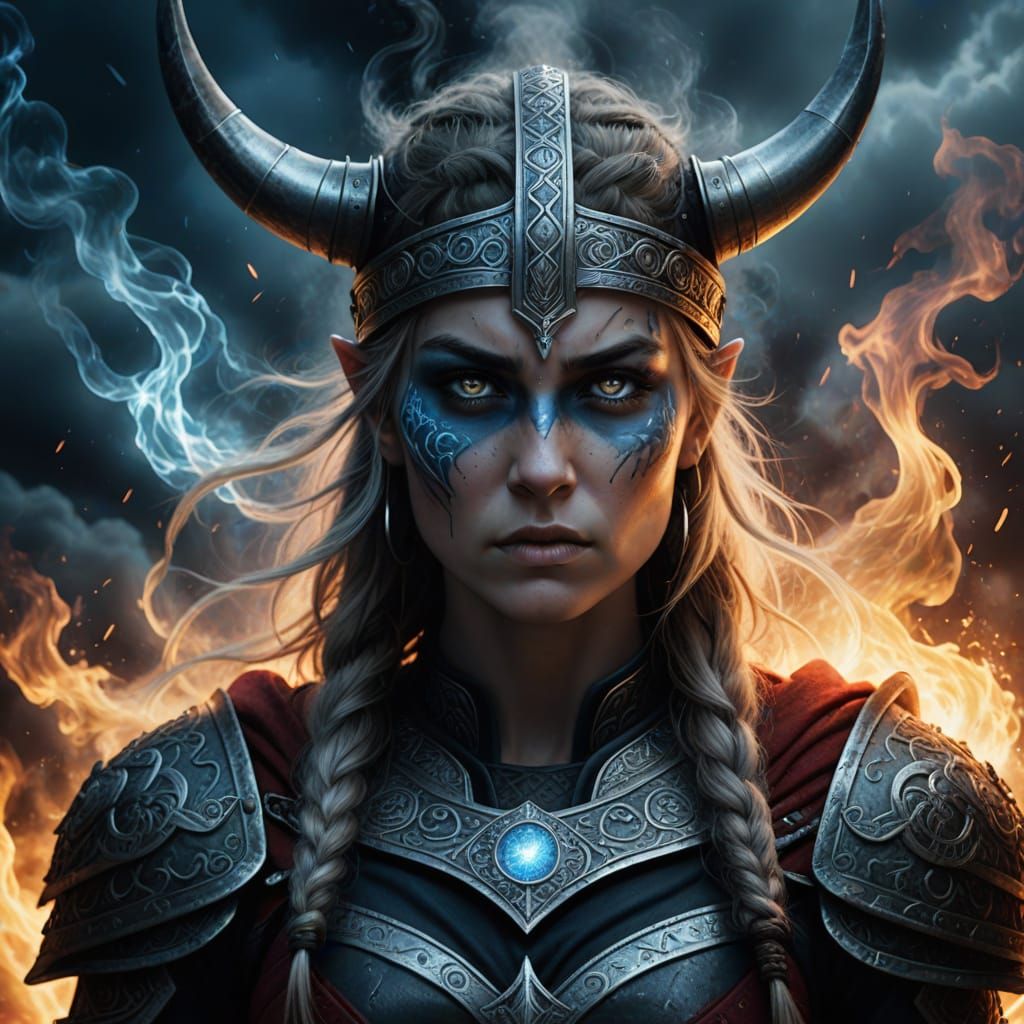 Hyperrealistic Viking Warrior Queen