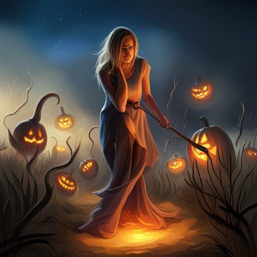 Hyperrealistic Halloween Splash Art in Vivid Color