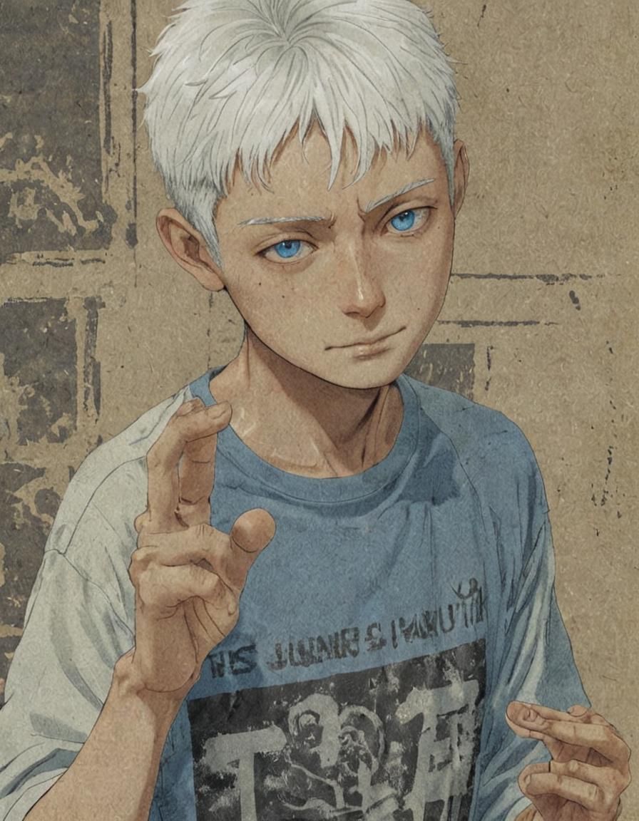 Young Satoru Gojo Digital Anime Illustration