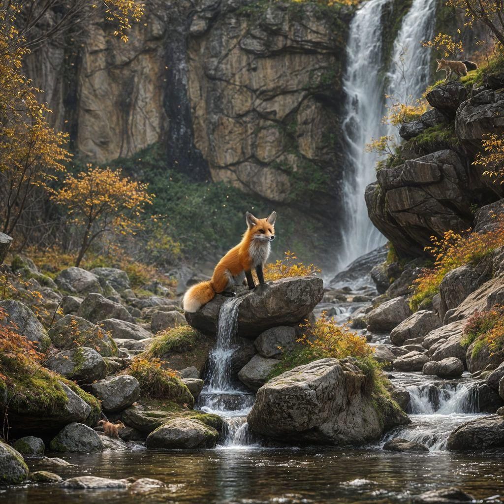 Mystical Fox at Four Seasons Waterfall