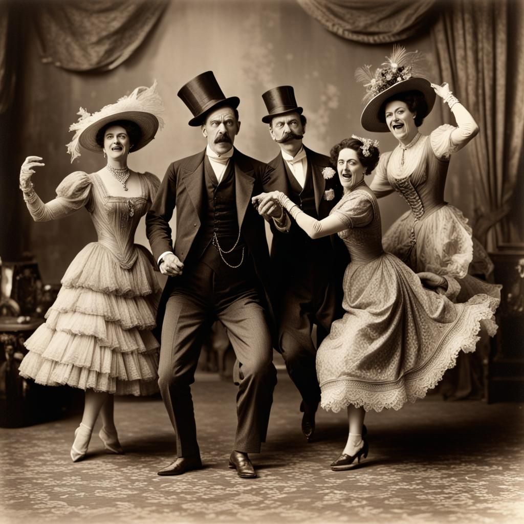 Dancing Lunatics: A Surreal Retro Family Portrait