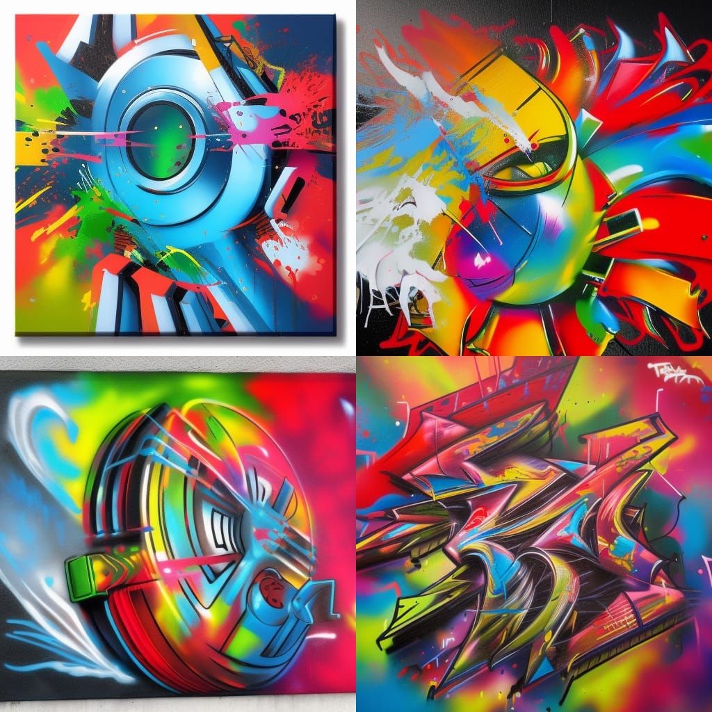Sealing Fan in Graffiti Splash Art Style