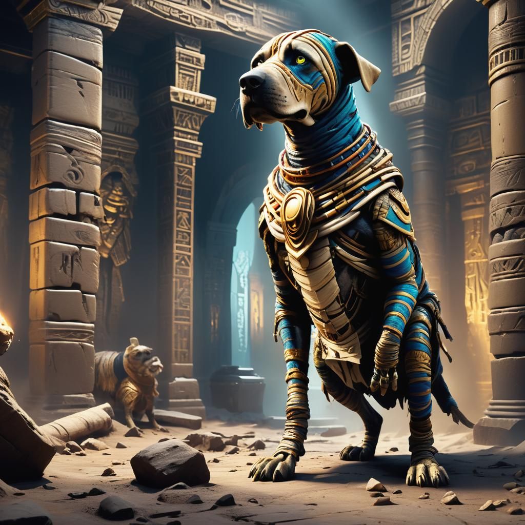 Mummy Dog Detailed Matte Painting