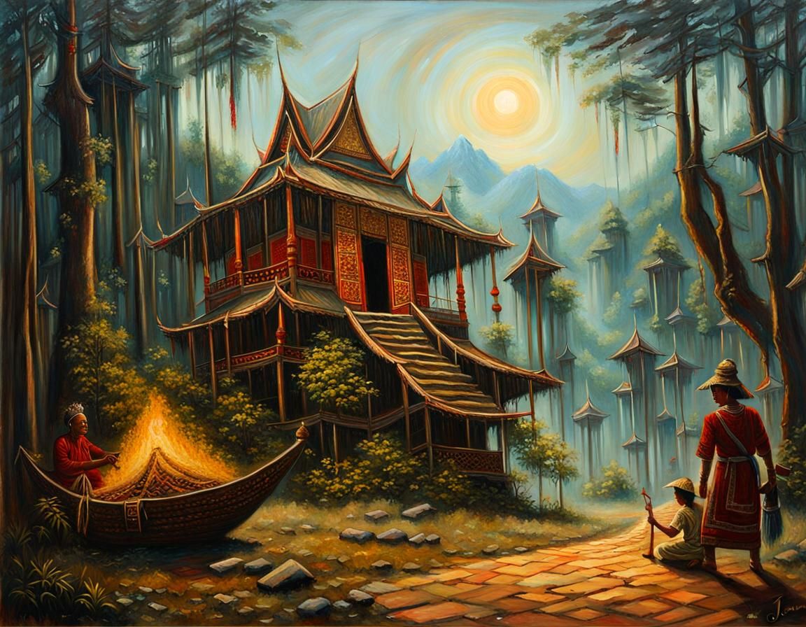 Thailand Ghost Story Oil Painting