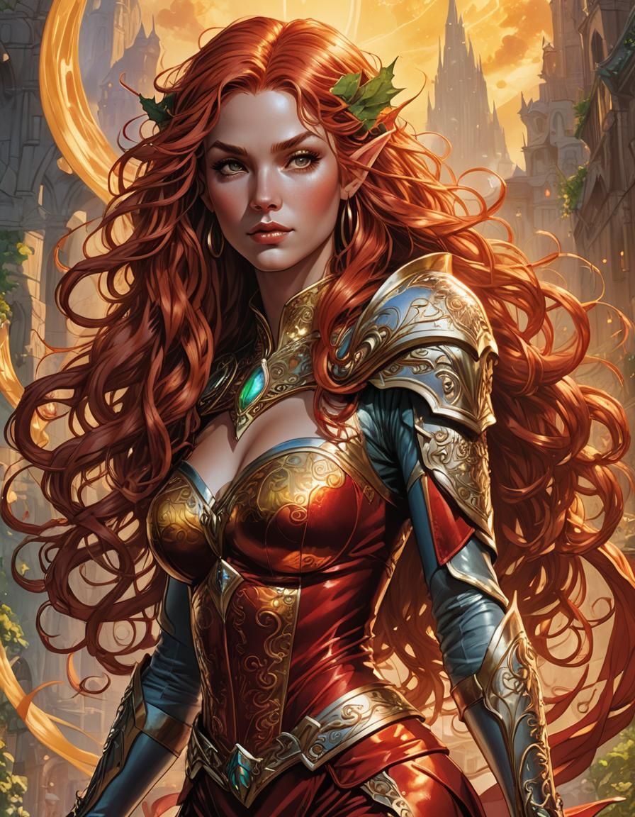 Voluptuous Elf in Fantasy Comic Book Art