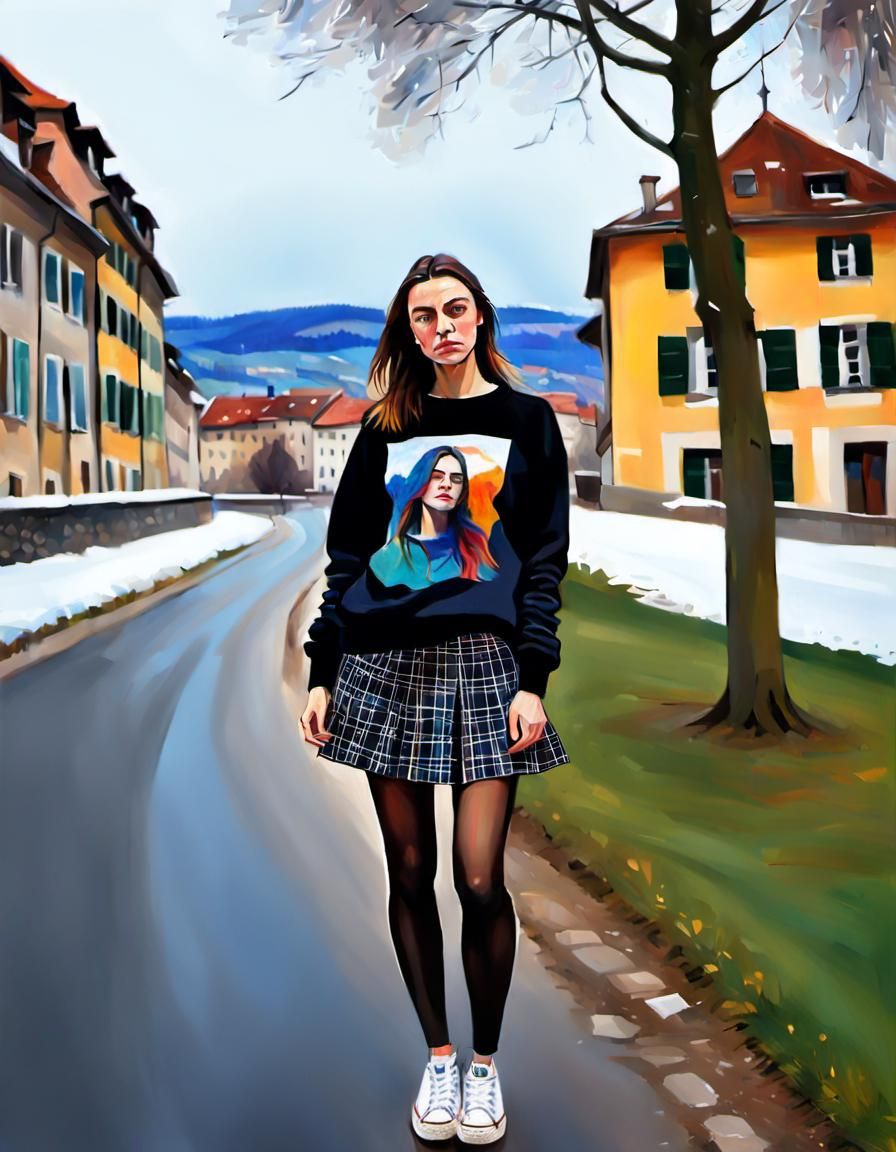 Swiss Girl Portrait in Fauvism Style