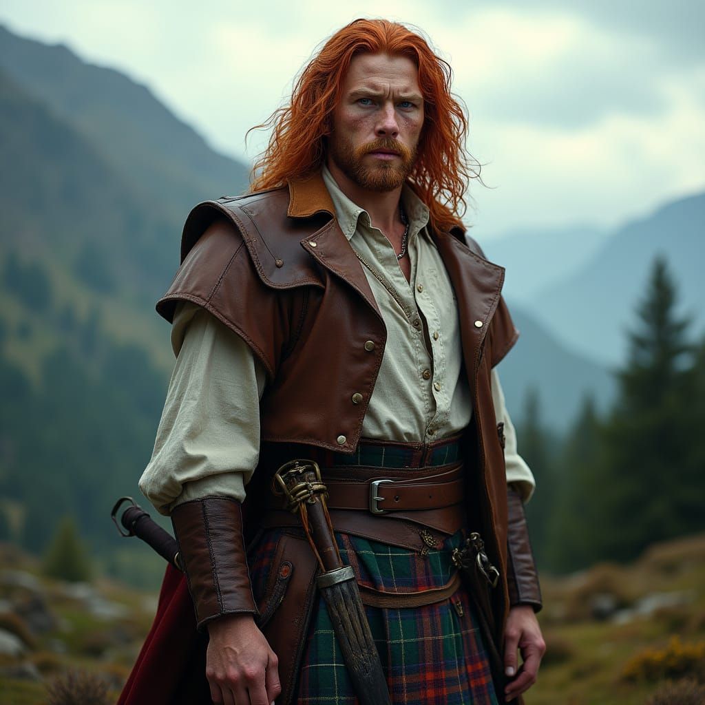 Scottish Warrior Portrait in Photorealistic Style
