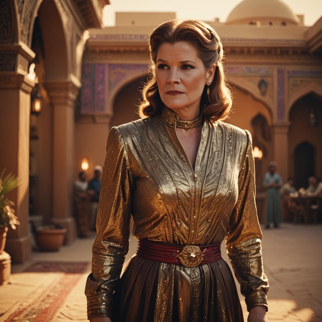 Captain Janeway in Arabian Nights Regalia Under Golden Hour