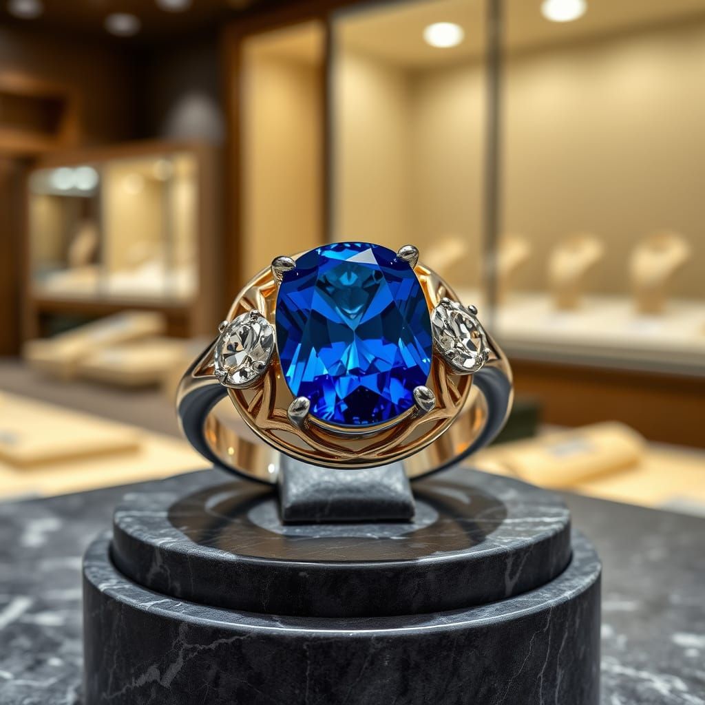 Platinum Wedding Ring with Sapphire and Celtic Design