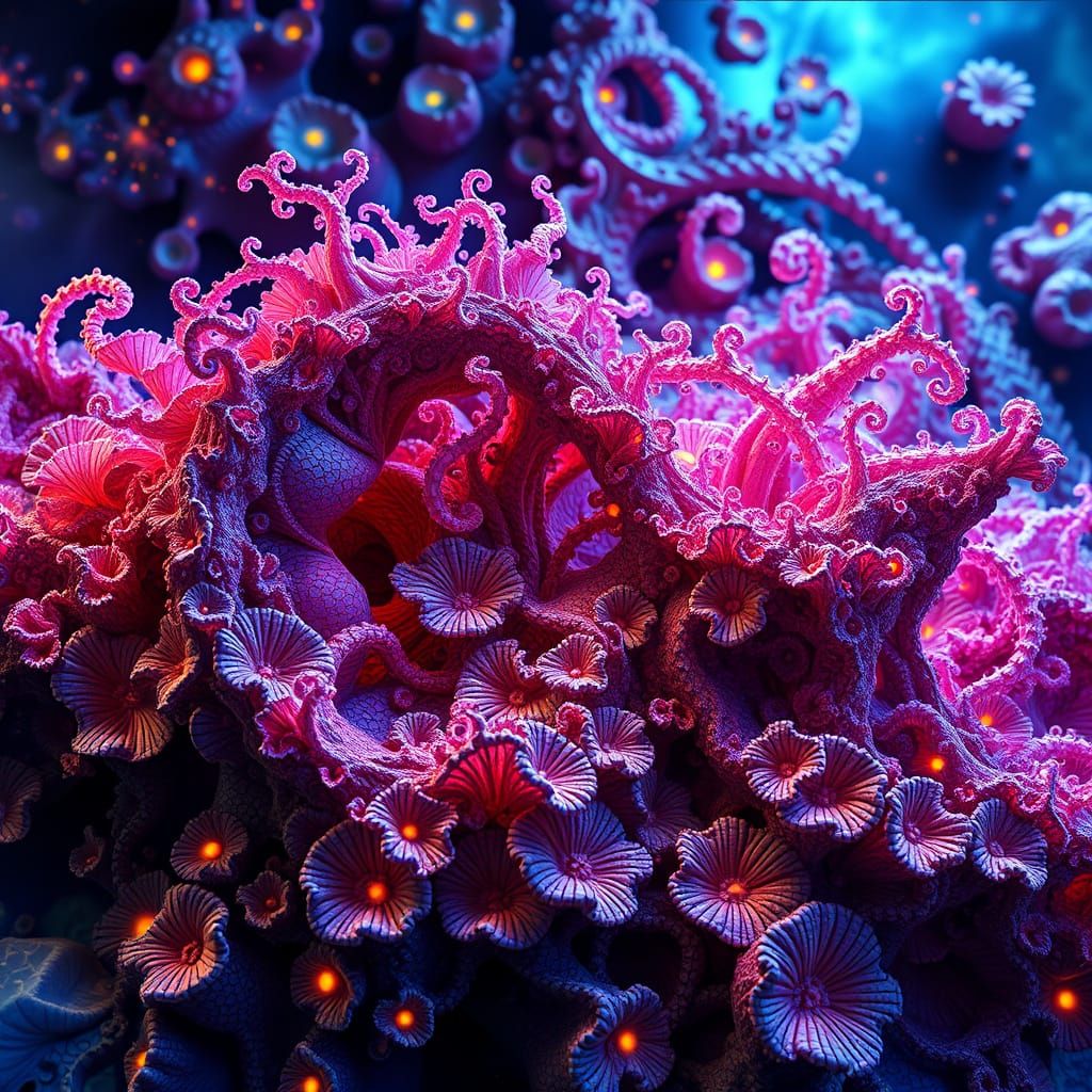 Cosmic Fungal Growth Fractal Wave Functions