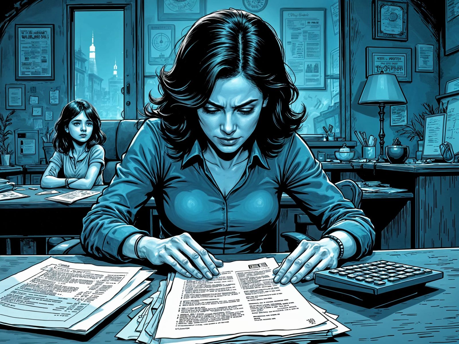 Single Mother Faces Financial Strain in Comic Style