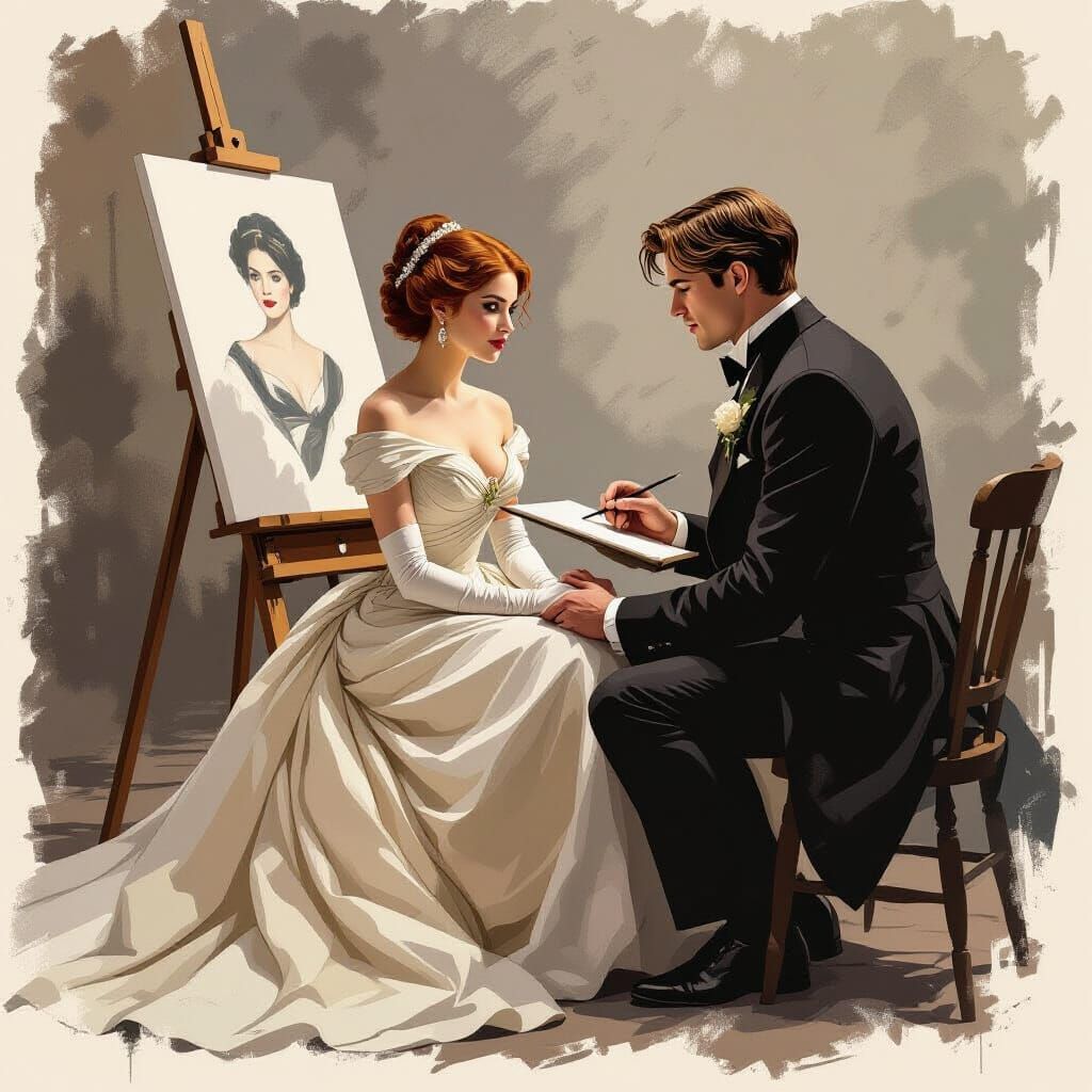 Rose DeWitt Bukater Portrait in Titanic Era Style