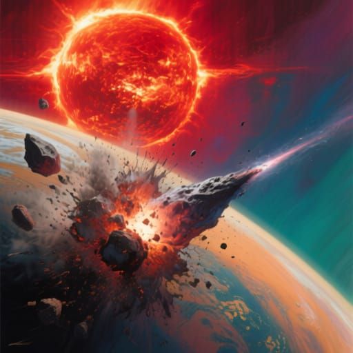 Hyperrealistic Comet Collision with Gas Giant