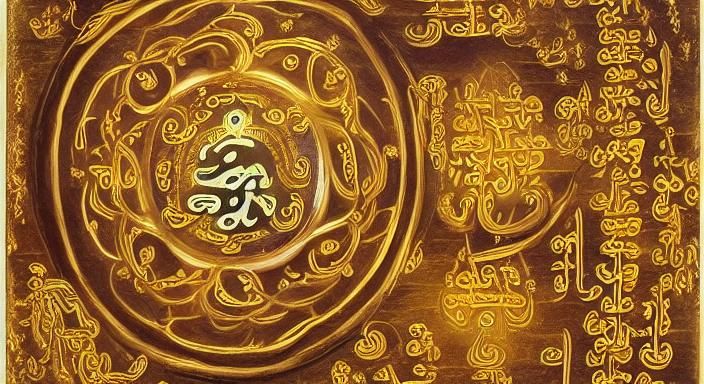 Ethereal Golden Om Mani Padme Hung Mantra