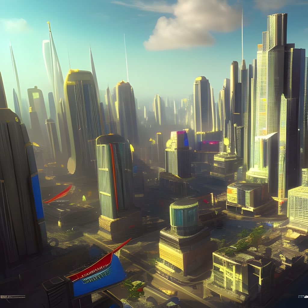 Realistic Futuristic City in 3D Cinematic Style