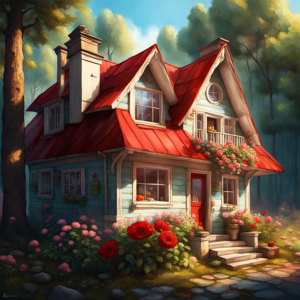 Beautiful granny house in the woods from Little Red Riding H...