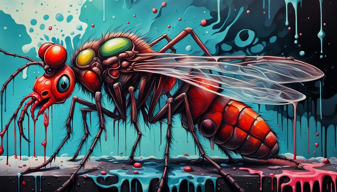 Mutant Mosquito Graffiti Art Portrait