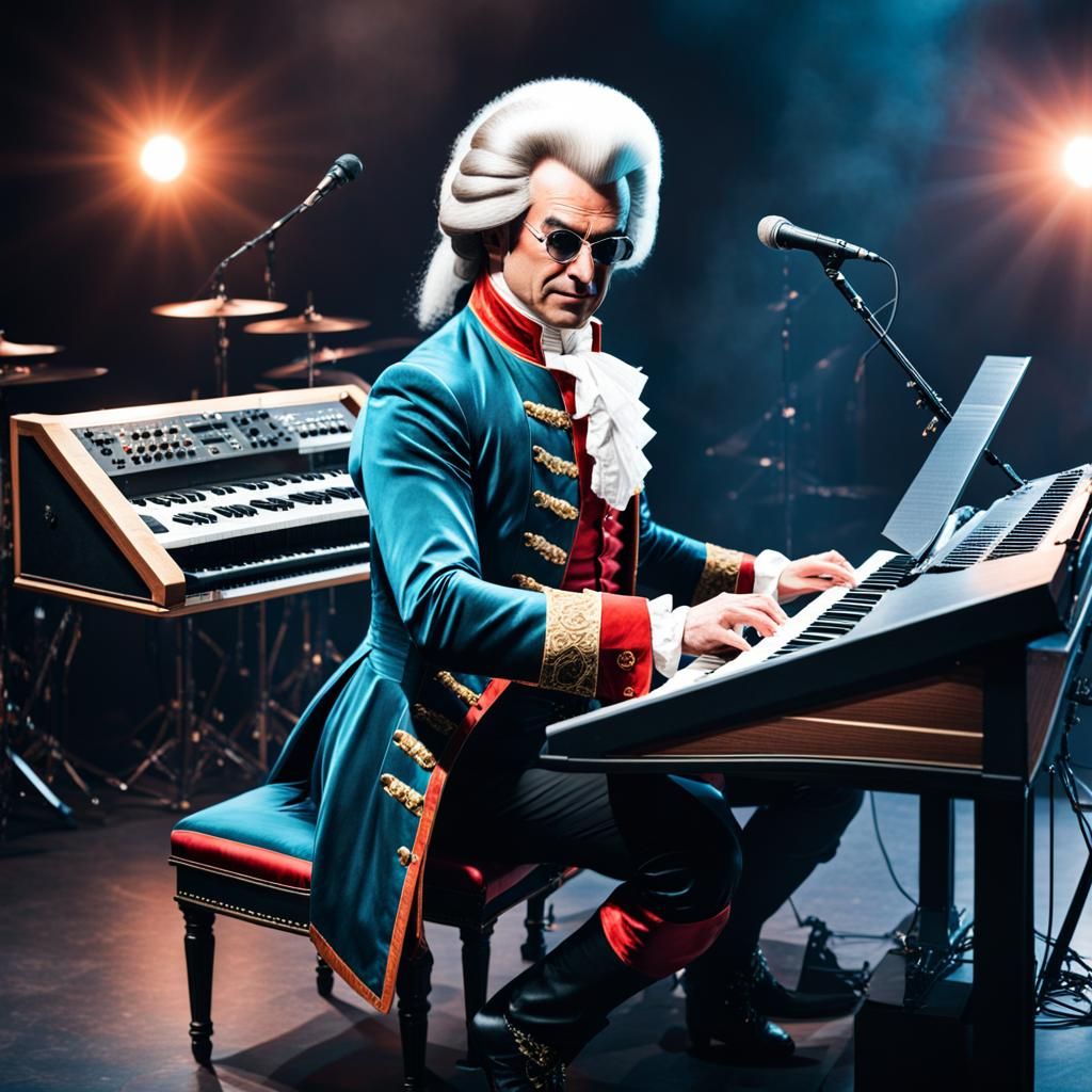 Mozart Rocks Out on Synthesizer Keyboard