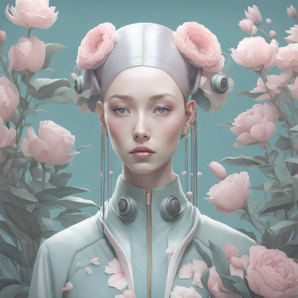 Cyberpunk Character in Pastel Portrait Style