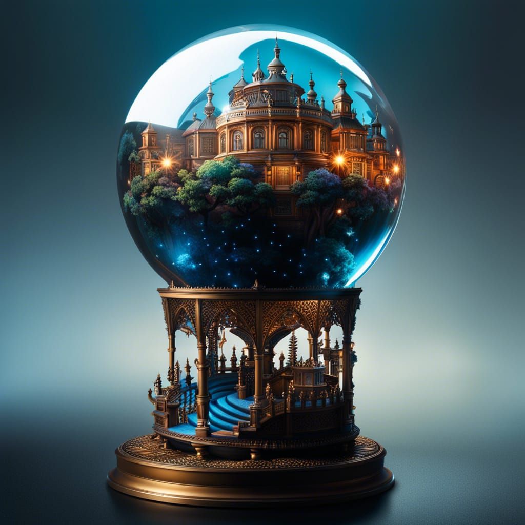 Chibi Lightbulb in Wonderland: Hyperdetailed Fantasy Art