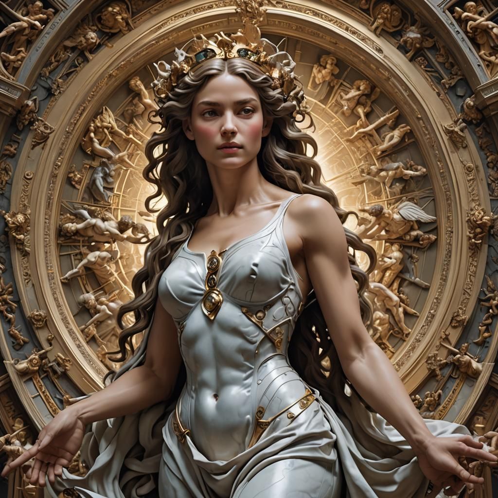 Epic Female Figure Inspired by Michelangelo's Adam