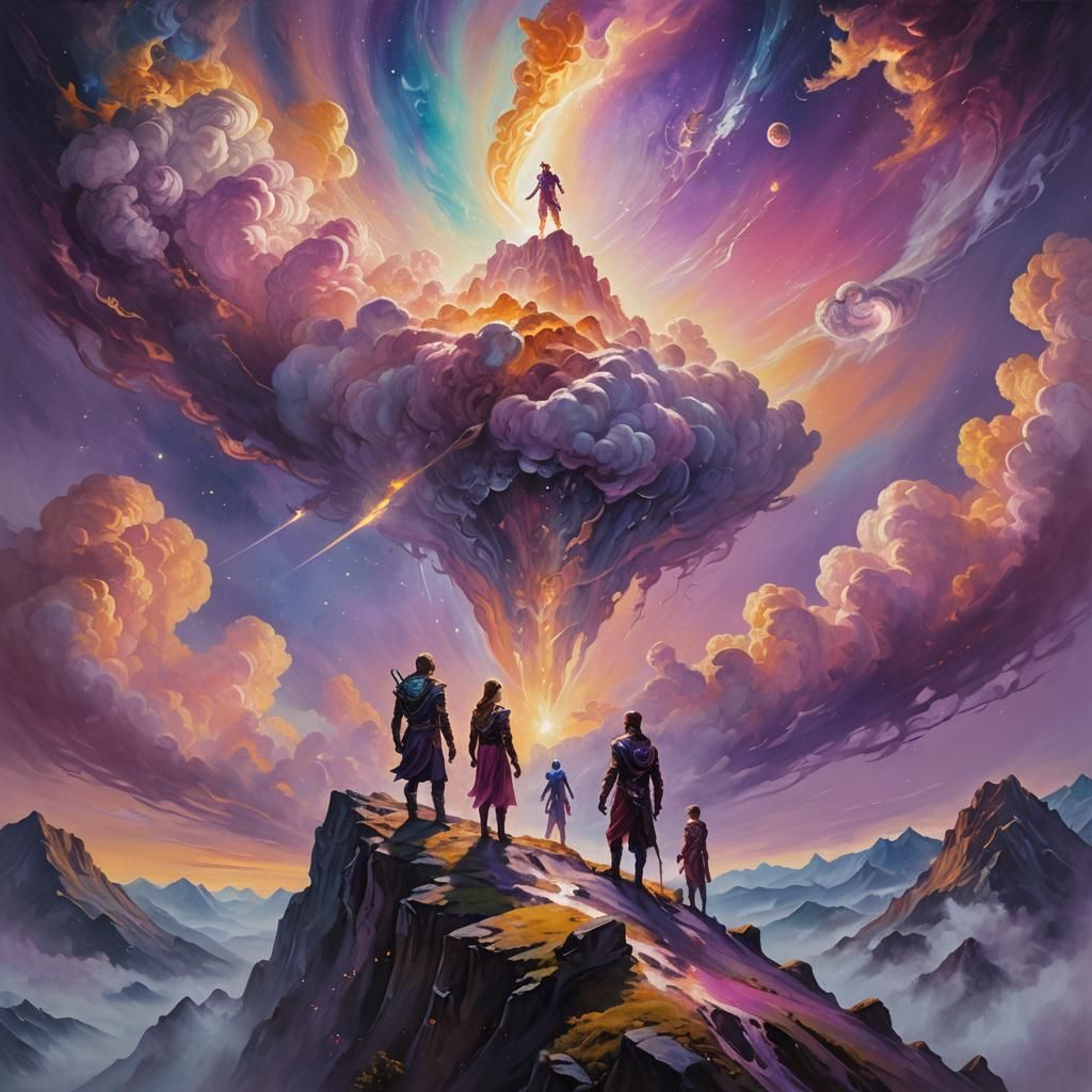 Guardians of Jupiter in Human Form as Oil Painting