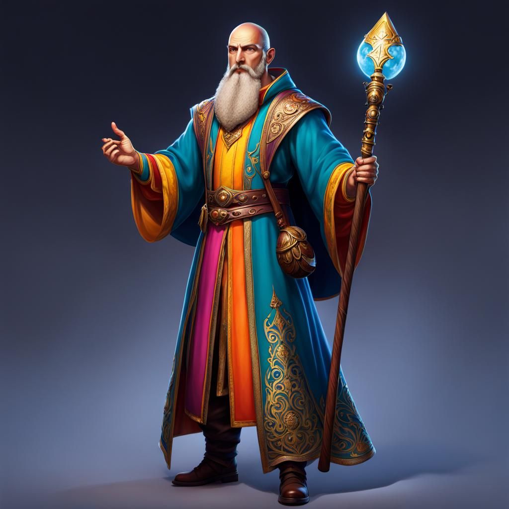 Bald Human Wizard #5