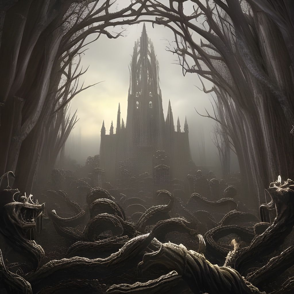 Detailed Graveyard Landscape in Hyperrealistic Style