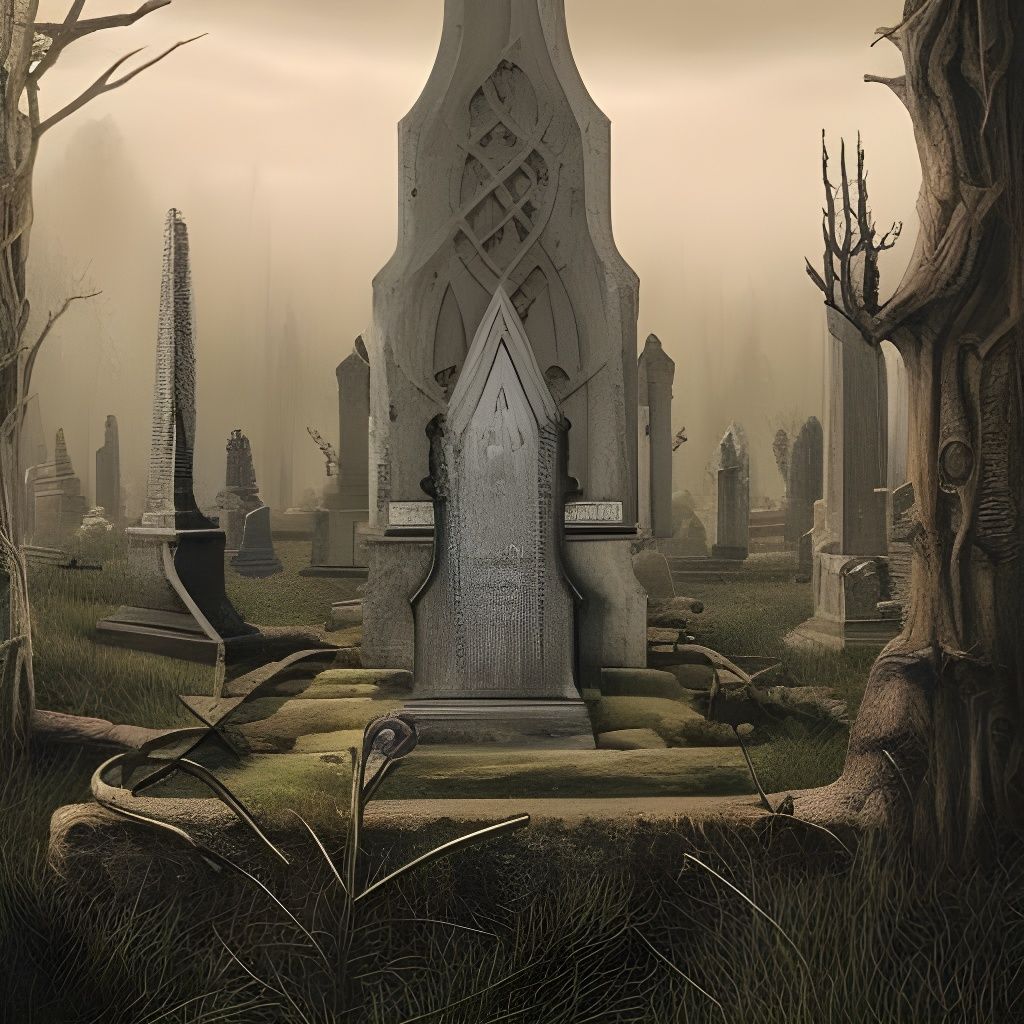 Detailed Graveyard Landscape in Hyperrealistic Style