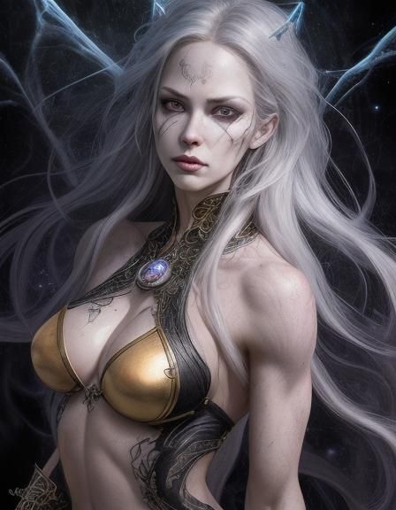 Hyperrealistic Lady Death in Dark Fantasy Comic Art