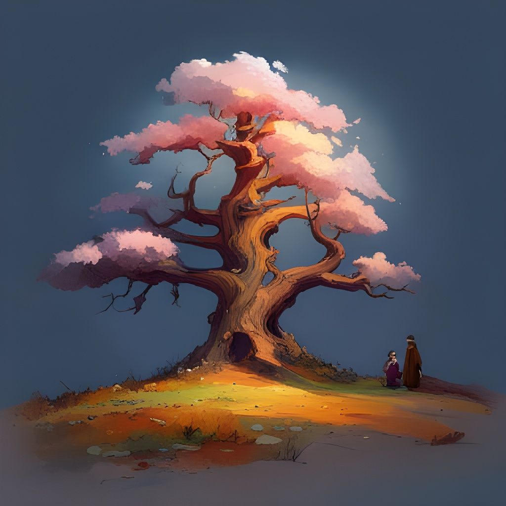 Enchanted Forsaken Tree: Fantasy Illustration