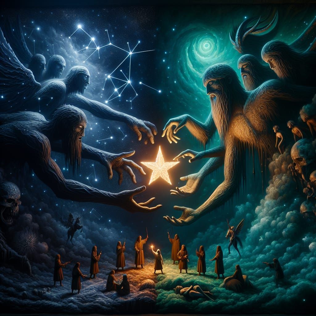 Gods Bestow Hope Amidst Cosmic Darkness