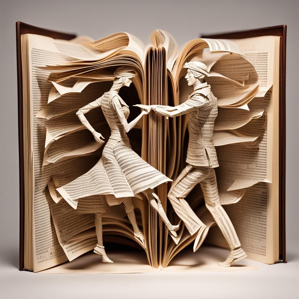 Sculpture of lovers dancing