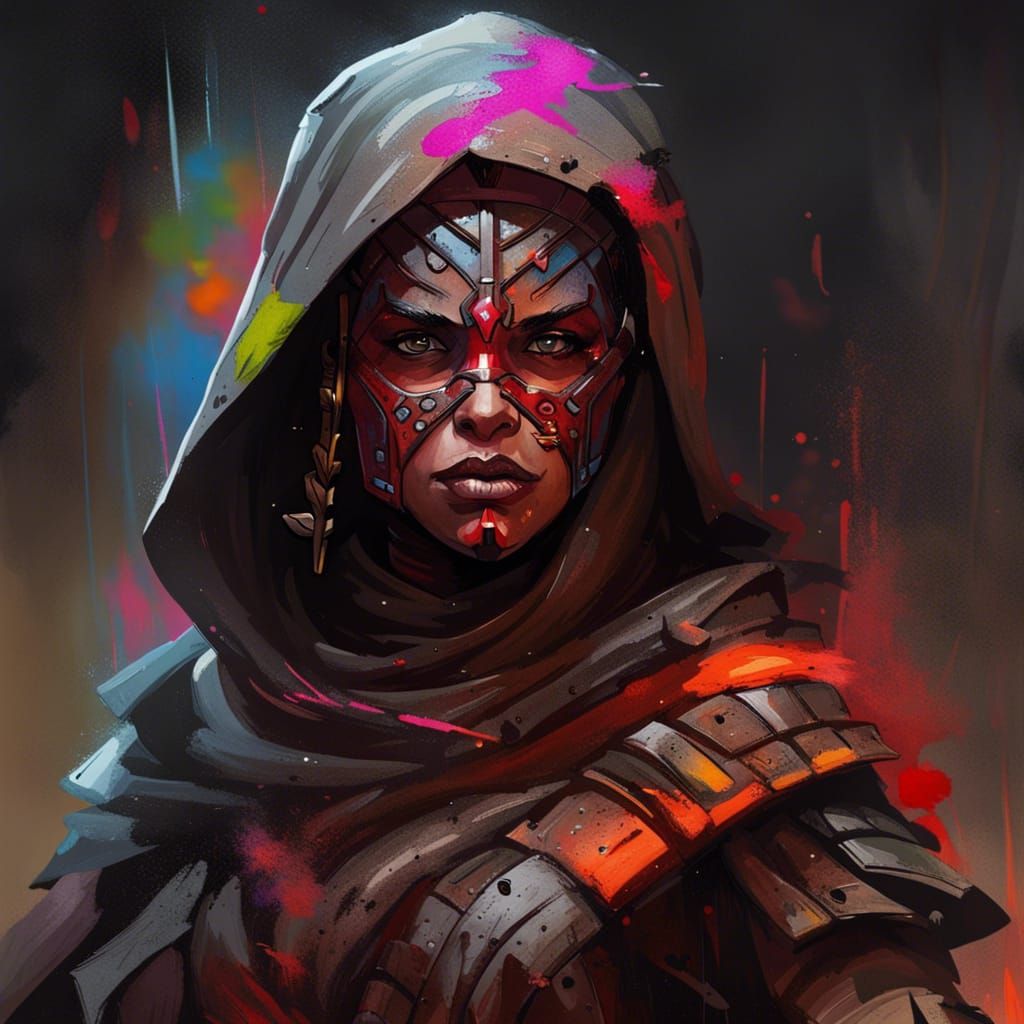 Sith Warrior Graffiti Art in Gloomhaven Style
