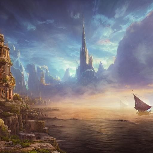 Luffy on Sailing Ship: Fantasy Matte Painting