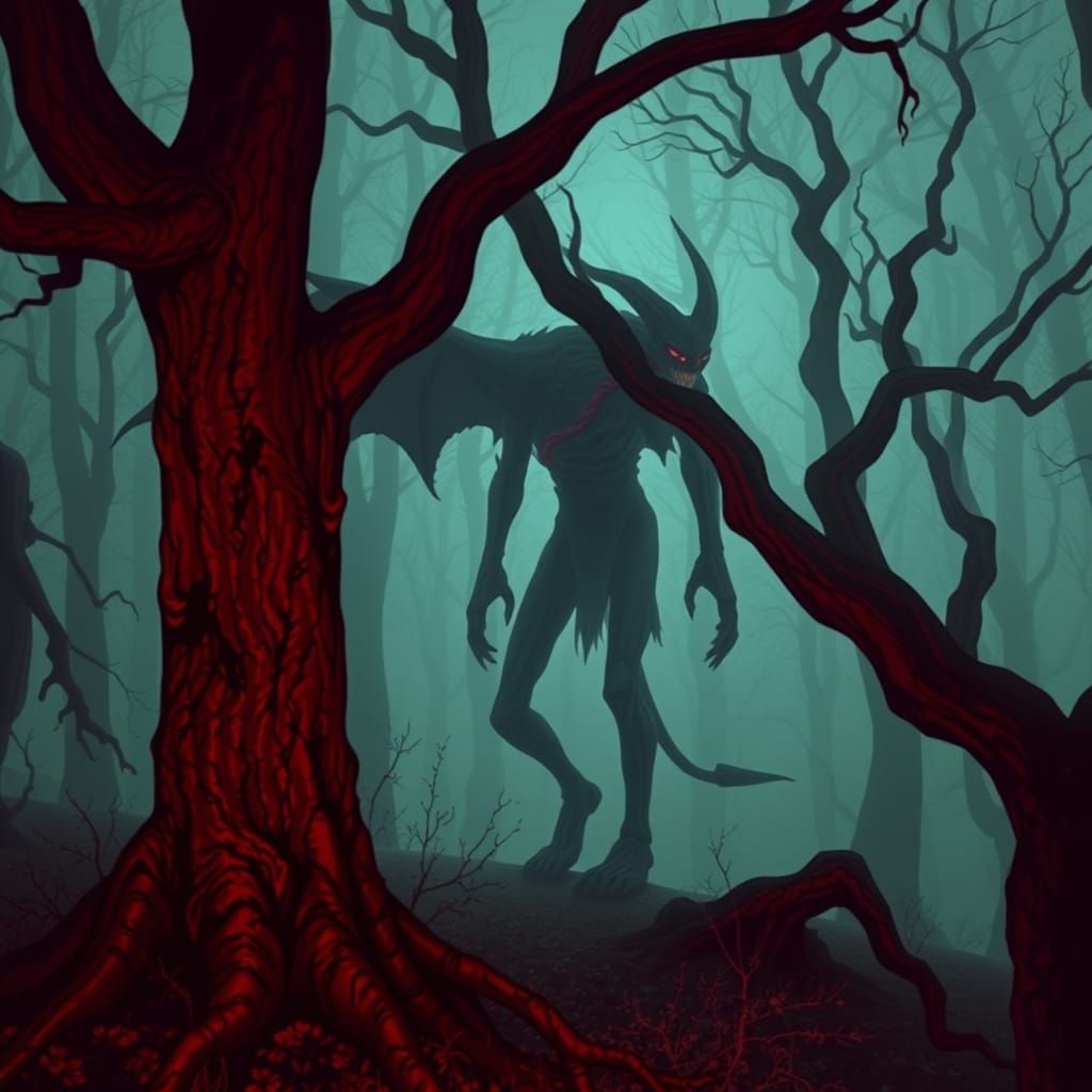 Jersey Devil in Pennsylvania Forest: Folk Horror