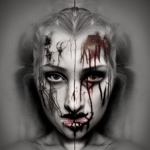 Horror Photography of Scarred Skin, Octane Render