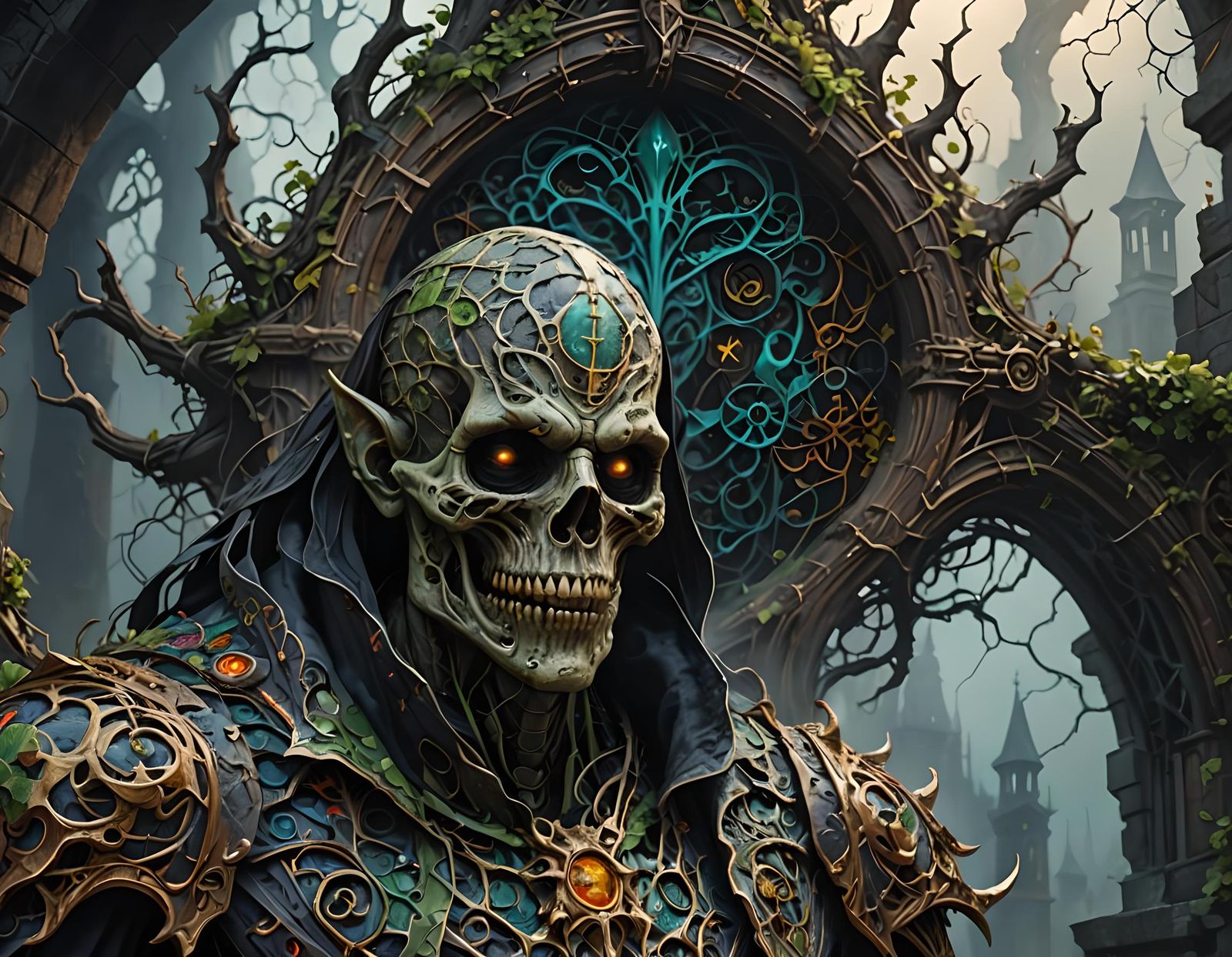 Detailed Ghoul in Digital Painting Style