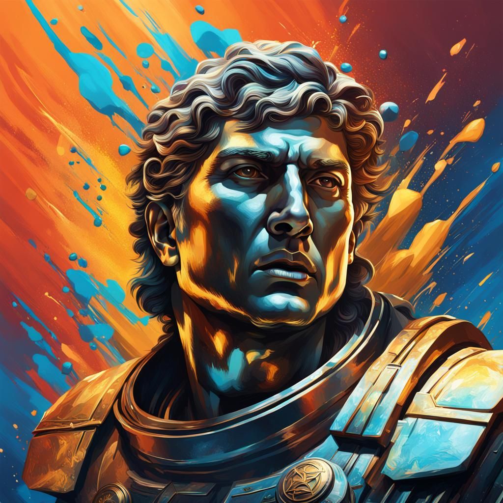 Hyperrealistic Apollo Portrait in Splash Art Style