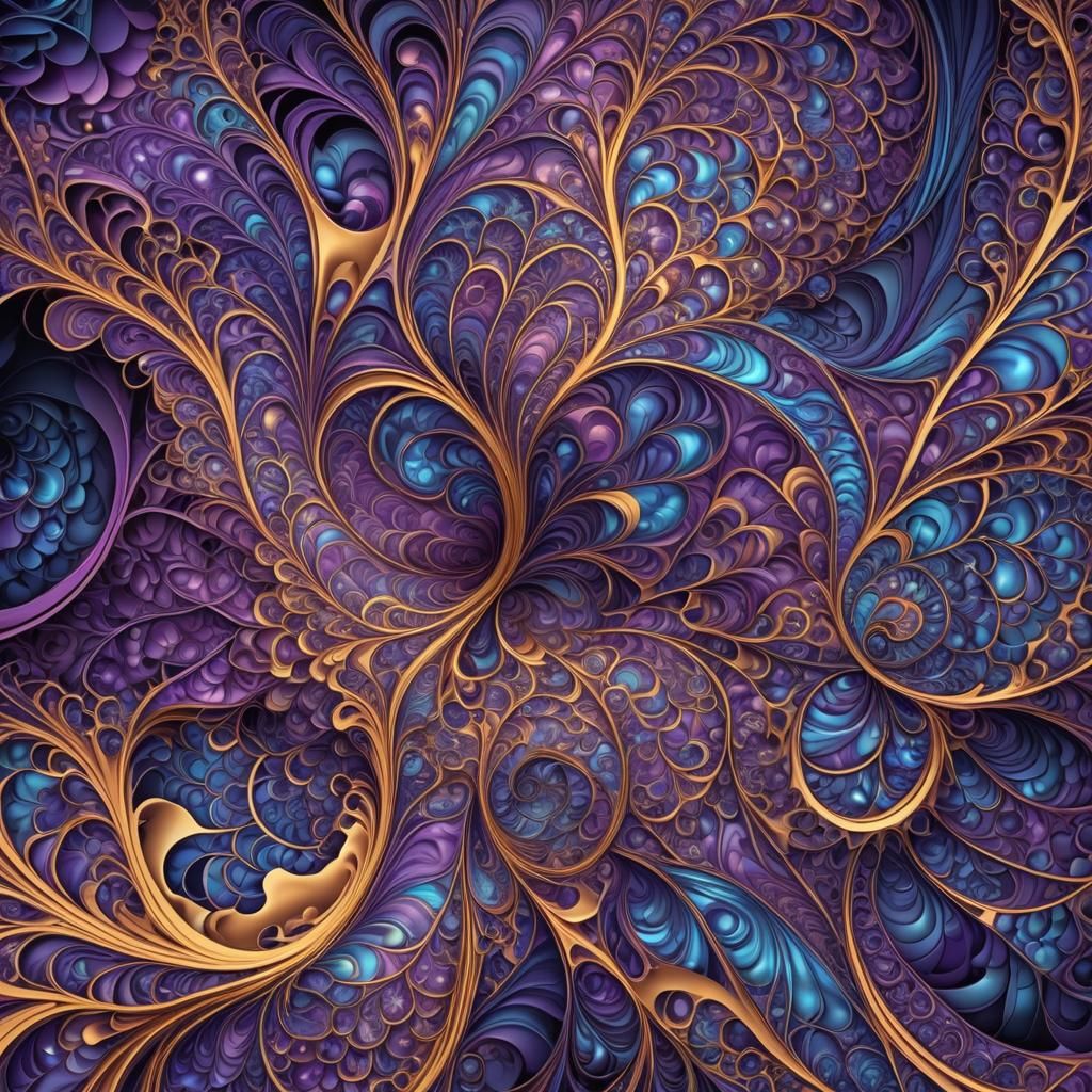 Abstract Fractal of Violetta's Thoughts in Digital Art