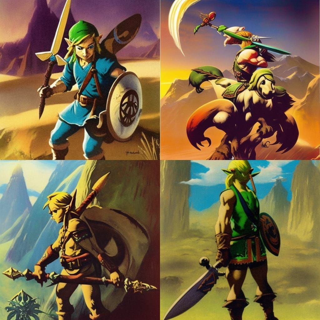 Link in Frazetta-Inspired Fantasy Art